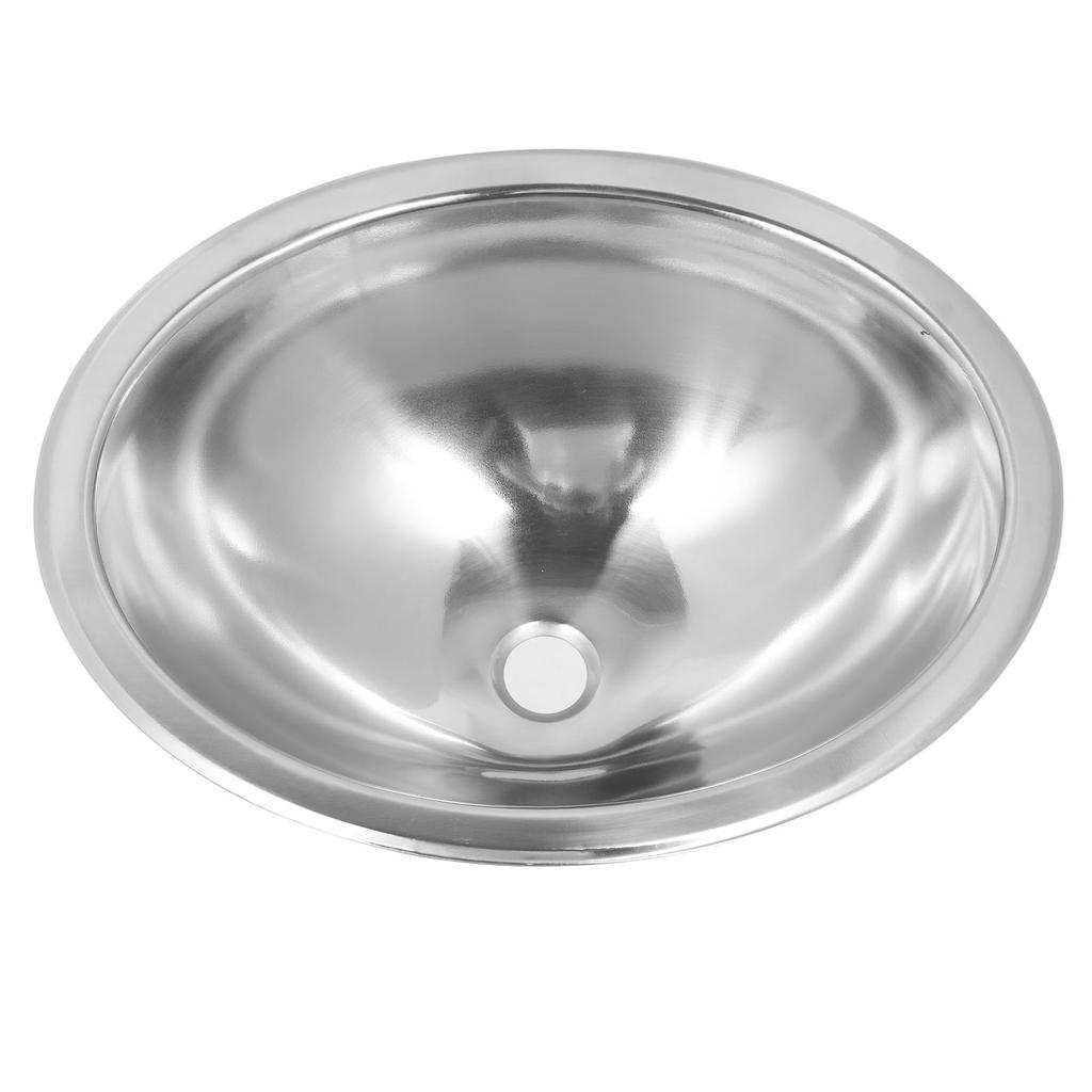446x346x150mm RV 304 Stainless Steel Sink Oval Round Kitchen Hand Wash Bath Sink with 40mm Sewer