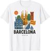 Barcelona Spain City Icons Travel Espana Souvenir T-Shirt