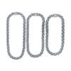 Takeda Jewelry Men's Iced Out Cuban Chain Necklace, Silver and Blue Rhinestones, Wide Chain, Street Style Accessory, 45/50/55cm (55cm)