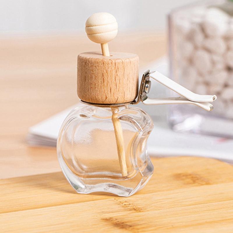 Car Fragrance Empty Glass Bottle Cute Car Air Freshener Bottle Perfume Clip Air Vent Outlet Aromatherapy Essential Oils Diffuser