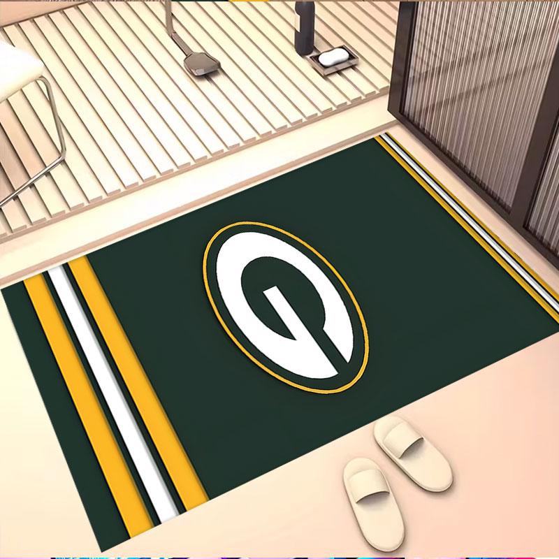 Green Bay Packers Print Rug, Washable Floor Carpet, For Entryway Dorm Laundry Room Office Study, Home Decor Birthday Christmas Gift