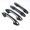 For Kia Rio 4 X-line 2017 2018   ABS Carbon Fiber Black Auto Door Handle Cover Trims Sticker Car Styling Accessories