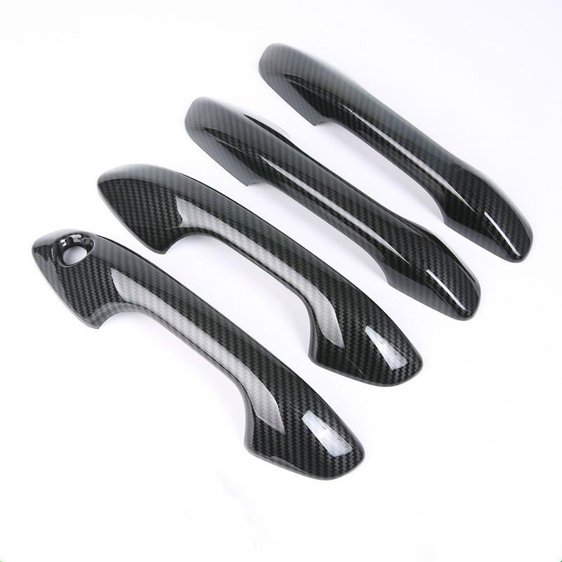 For Kia Rio 4 X-line 2017 2018 ABS Carbon Fiber Black Auto Door Handle Cover Trims Sticker Car Styling Accessories