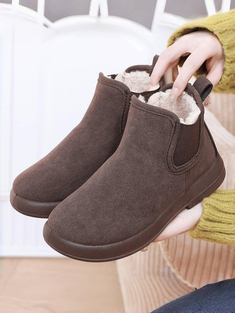 Winter velvet women's cotton shoes warm flat comfortable versatile short boots non-slip snow boots