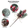 10x Artificial Christmas Picks Red Berries Stems Pine Branches Cones Xmas Decor