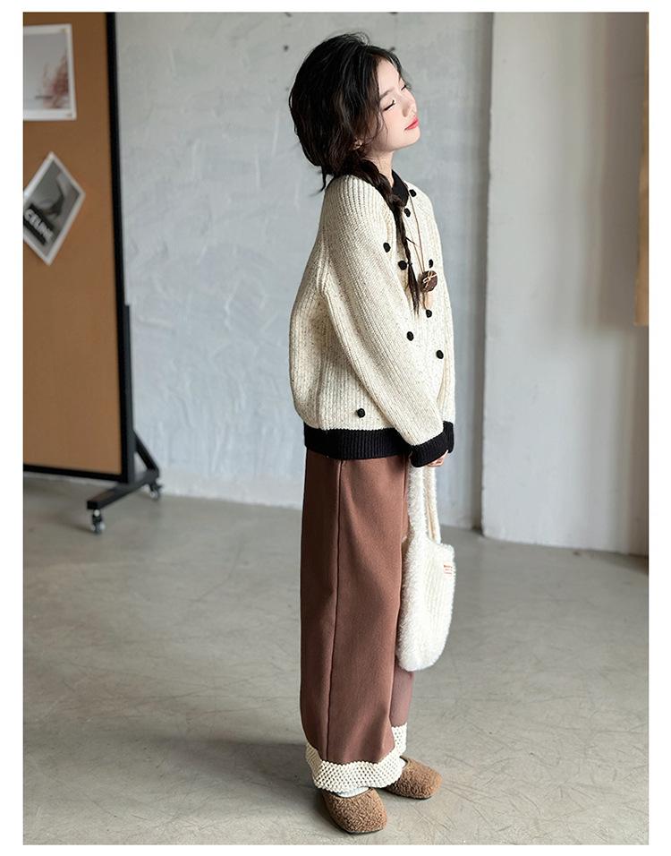 Girls' Thick Knit Sweater - Autumn/Winter Korean Style, Casual Warm Top for Kids