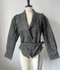 Women's Dark Brown Belted Faux Leather Trench Coat with Wide Lapel