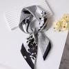 70cm Vintage Korean Style Silk Scarf: Versatile Faux Silk Neckerchief with Vintage Print for Women
