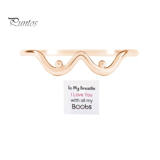 

Кольцо Chin Up Tits Out Boobie, серебряное, золотое, с кольцом Card Tits, кольцо для уверенности в себе для женщин, феминистский подарок для нее US 11 розового золота