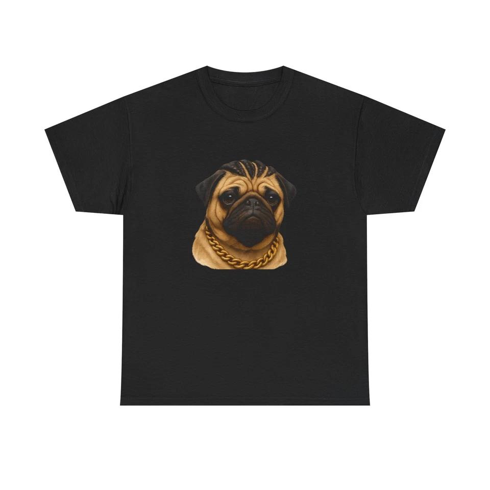 Unisex Adult T Shirt Pug Dog Hip Hop Rapper Funny