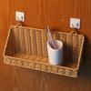 Imitation Rattan Woven Hanging Basket Wall-Mounted Storage Hamper Grocery Basket  Living Room
