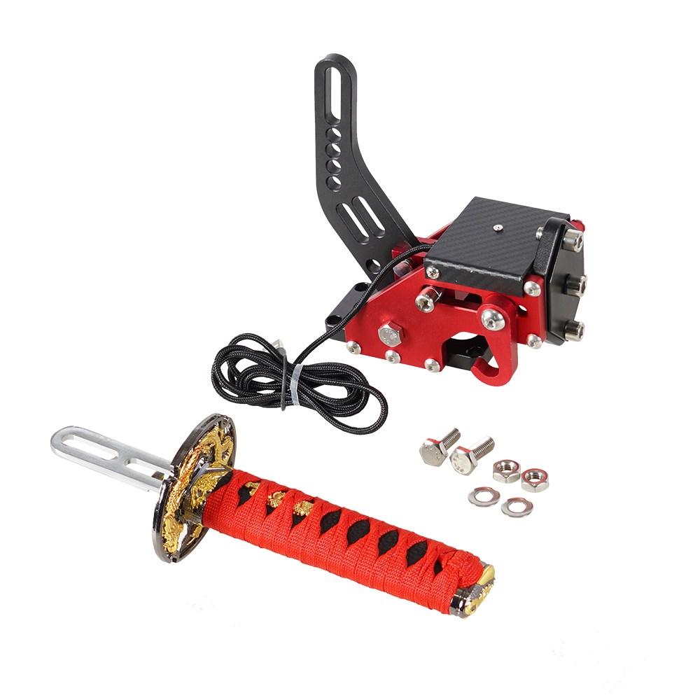 15CM/26CM Katana Handbrake Samurai Sword Handbrake For USB G25/27/29 T300 T500 PC SIM Racing Games Black&Red without Clamp