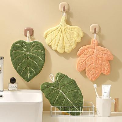 Soft Texture Leaf Style Hand Towel Thickened Design Double-layer Absorbent Handkerchief Highly Absorbent Speed Dry
