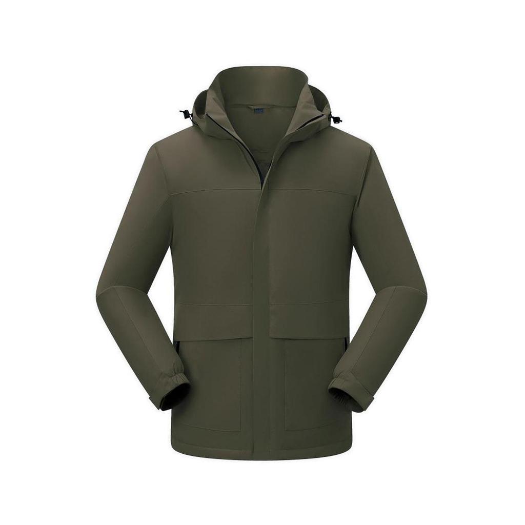 Unisex Waterproof Hooded Workwear: Warm, Thick One-Piece Storm Jacket for Autumn/Winter, Customizable with Logo