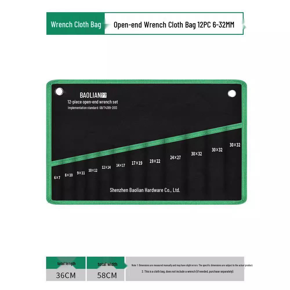 Baolian Multifunctional Tool Bag - Thickened Canvas Storage for Combination and Open-End Torx Wrenches