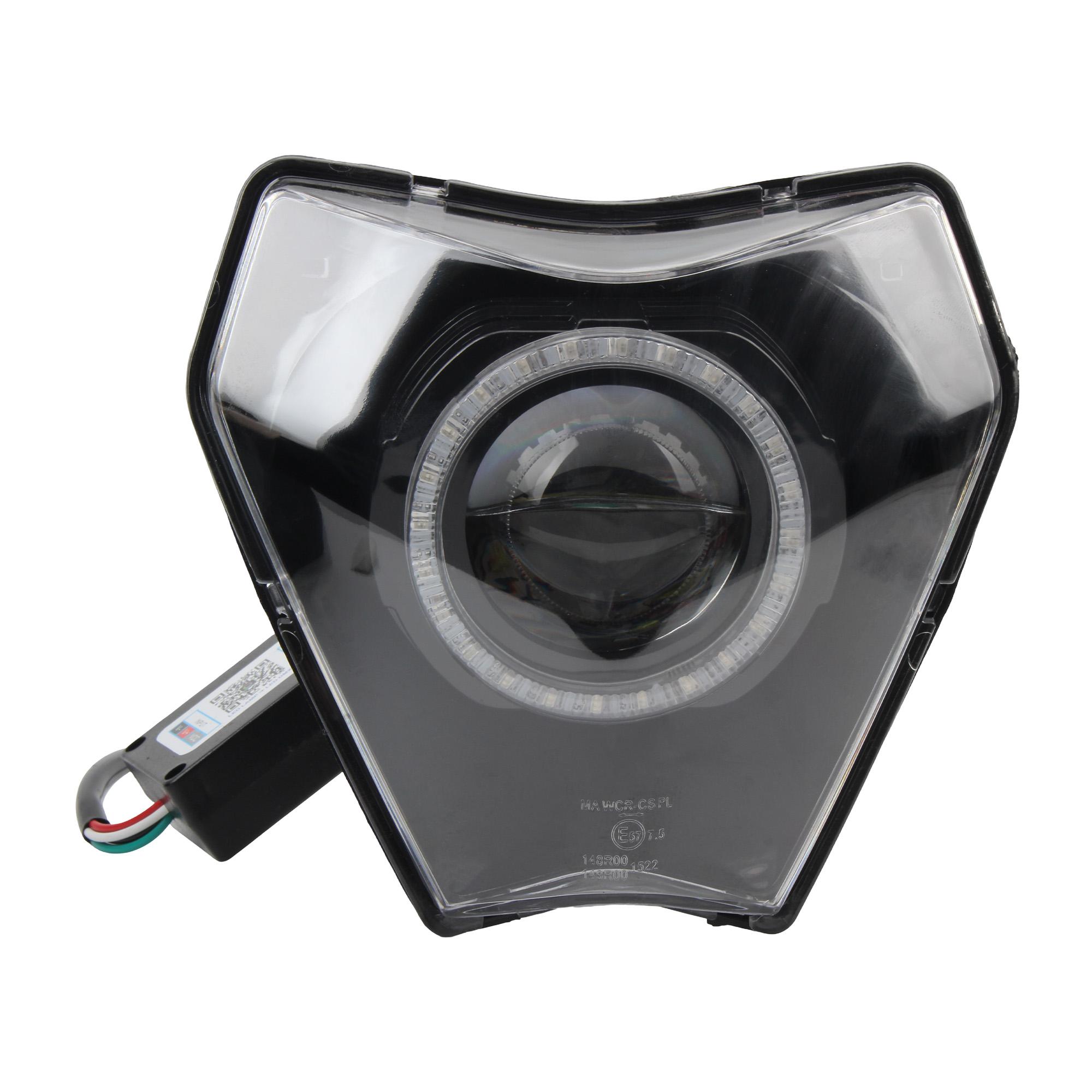 

Мотоциклетная фара Angel Eyes с управлением через приложение Bluetooth для KTM EXC SX XCW 150 250 300 450 2025 2025 Мотоцикл для бездорожья Мотокросс Эндуро белый