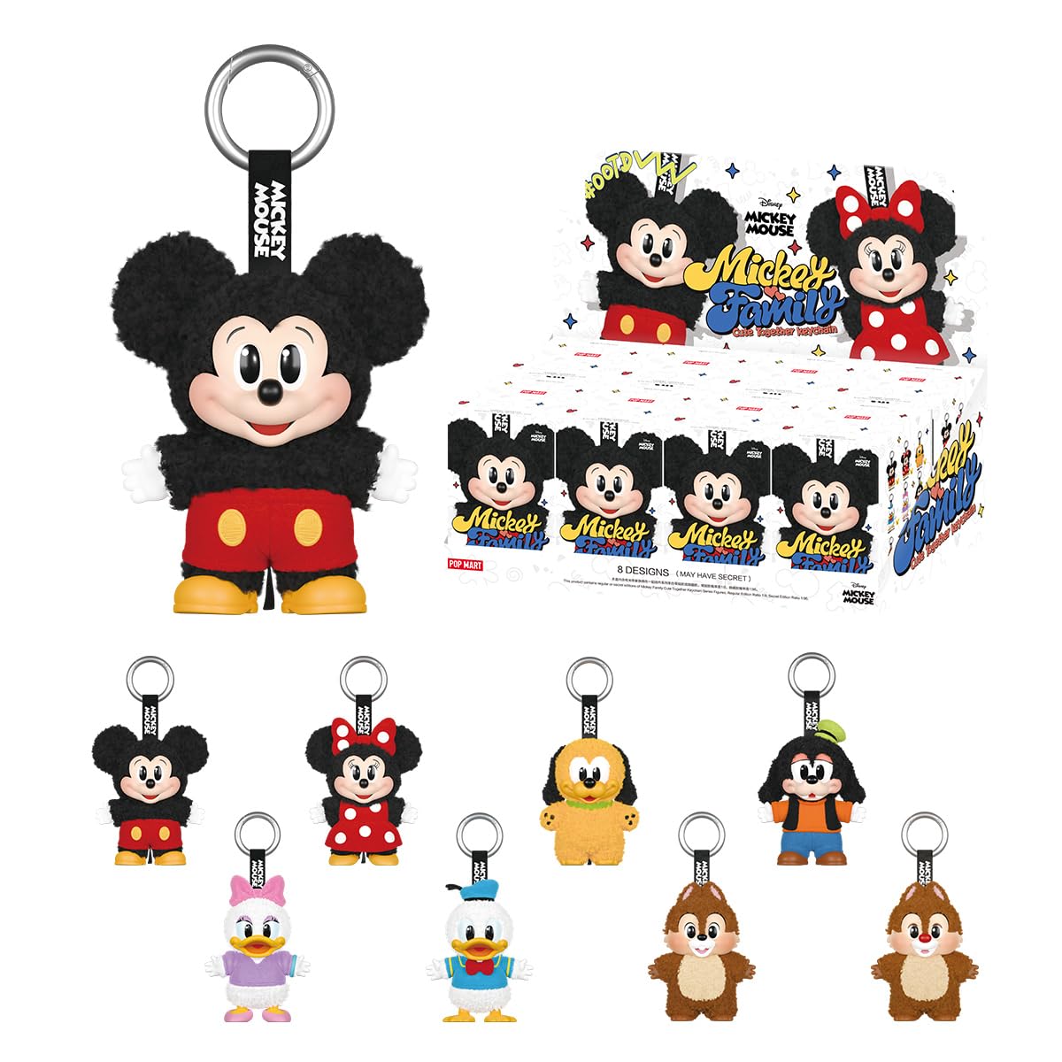 

POP MART DISNEY Mickey Family Cute Together Plush Keychain Series Box of Pop Mart Gachapon Blind Box Figure Plastic Model Premium Toy PVC Soft Vinyl