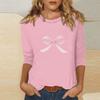 Women's O-neck 3/4 Sleeve  Print Top