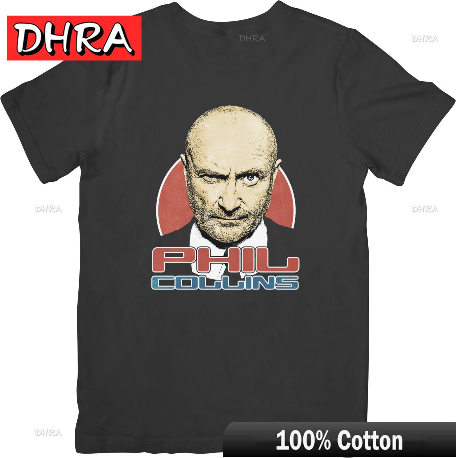 Phil Collins Music Unisex Fit for UNIsex Women Quality Cotton TShirt Black Tshirts Fresh Retro Women Edgy Tops College Cotton S