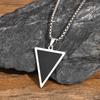Geometric Pendant Necklace for Men Boys,Stainless Steel Inverted Triangle Natural Stone Collars,Trendy Jewelry Gifts