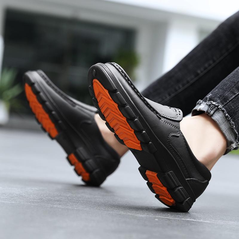 Sapatos de chef quatro estações novos antiderrapantes resistentes a óleo tamanho plus business casual sapatos de trabalho masculinos de couro moda conforto sola macia