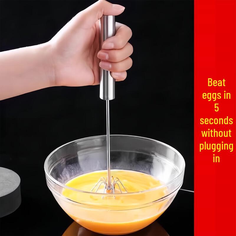 Zhaoran Semi-automatic Stainless Steel Egg Beater Set