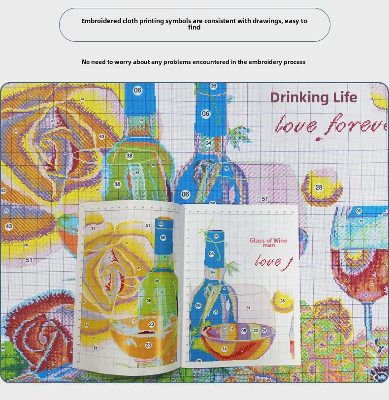 2024 Moderner einteiliger Kreuzstich im chinesischen Stil: Blumen- und Vogelstickerei für Wohnzimmer oder Schlafzimmer