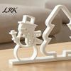Unique Christmas Gift Ideas 3D Printed Tabletop Ornament, Snowman Tree Sleigh Figurine, Decor Minimalist Nordic Style Holiday for DIY Painting