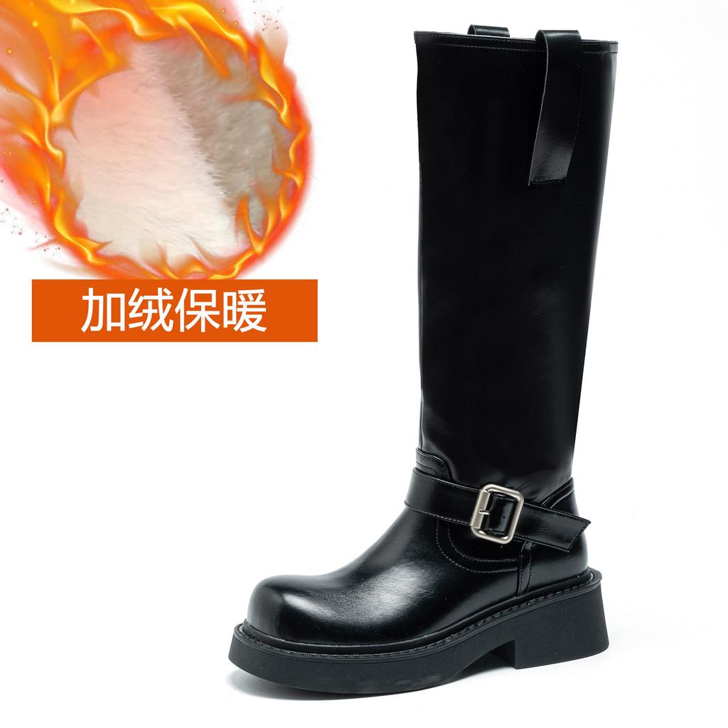 Martin boots women's 2025 new autumn and winter British style boots women's versatile retro but knee platform knight boots women