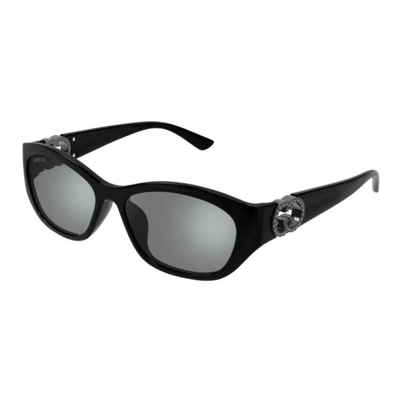 GUCCI Original Design Injection Oval Sunglasses Unisex Couple Black
