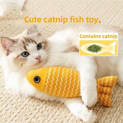 Catnip Fish Cat Toys Self-Hi Soothing Simulation Fish Kitten Kitten Kitten Grinding Tooth Teaser Cat Stick Pet Cat Supplies