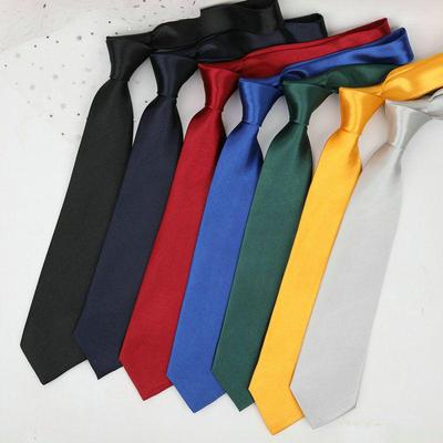 Cravatta da uomo in seta di poliestere tinta unita da 8 cm - Disponibile in più colori