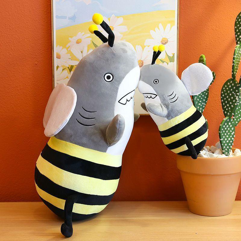

Плюшевая игрушка Большая Акула Пчела - Кукла-подушка с дизайном акулы и пчелы для подарка на день рождения детям 35 cm