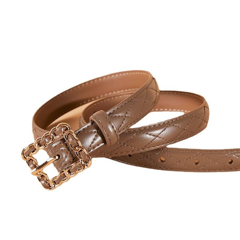 Women'S Belt Leather Fashion Pin Buckle Thin Belt Women'S Casual Decoration Women'S Belt 2.0Cm