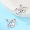 copper Rubiks Cube Pet Cat Charm Pink CZ Bead Charms Dangle Pendant Compatible With Authentic Charm Bead Charms Bracelets Women Do It Yourself Jewell