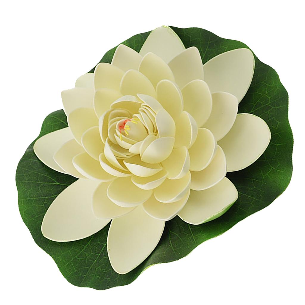 Artificial Loutus Floating Foam Fake Flower Pads Lifelike Decorative Pond Plants Ornaments for Pool Aquarium
