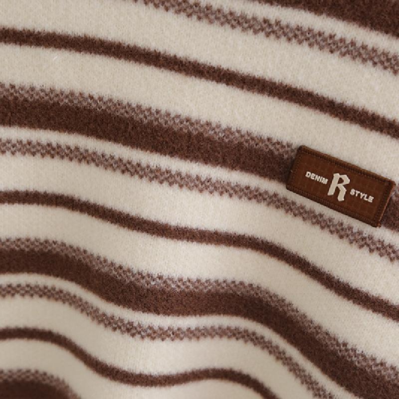 Barnkläder Pojkar Stickad Underdel Topp Barn Tröja Långärmad Casual Randig Topp för Pojke