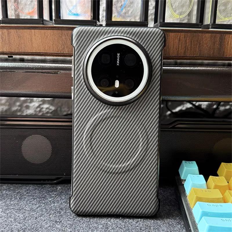 Case For Huawei Mate 70 Pro Plus 60 50 50Pro 40 30 20 Magnetic Magnets Ultra Thin Borderless Striped Cover Stylish Shell Bumper