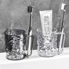 2026 Modern Minimalist Plastic Tumbler 400-500ml Transparent Ice Texture Toothbrush Cup Home Bathroom Decor