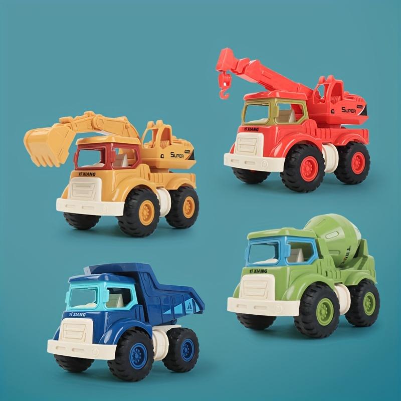 2 Toy Construction Vehicles: Sandbox Excavator, Dump Crane, Cement Mixer Truck, Etc. Cartoon Inertia Mini Construction Vehicle Toy