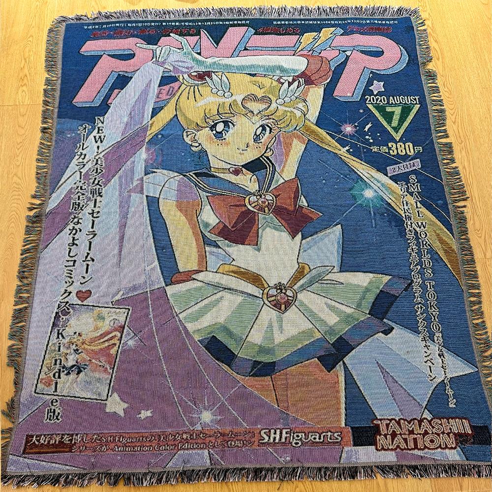 Custom Japanese Anime Wall Hanging Tapestry Woven Cotton Throw Blanket