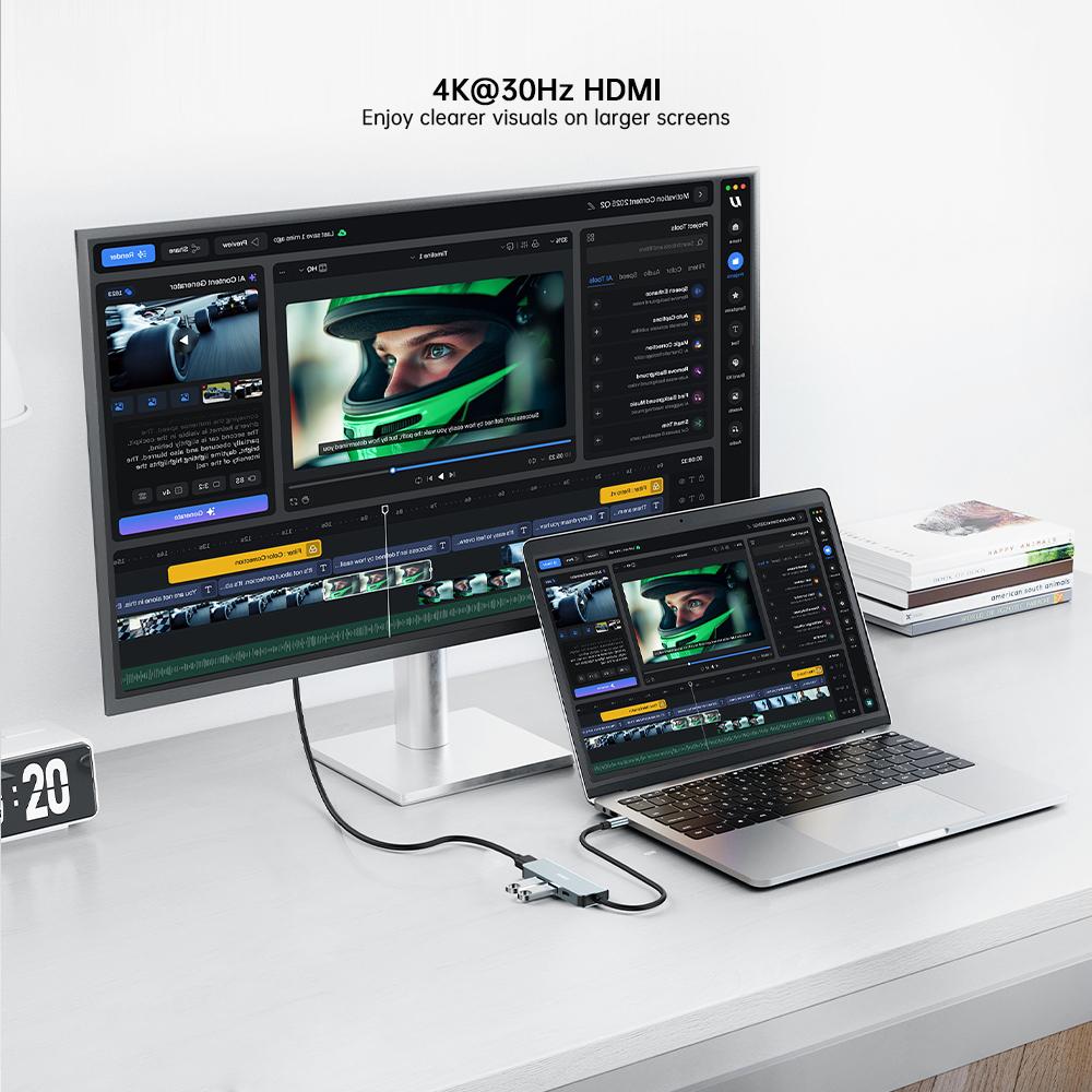 XUNDD XDDC-071 4 in 1 USB-C Hub Docking Station Type-C to PD/USB 3.0/USB 2.0/HD Multi-Port Adapter