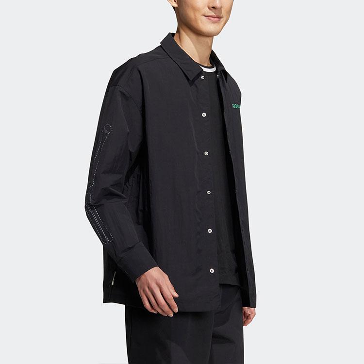 Adidas NEO X Sesame Street X JF Co-Branded Printed Single-Breasted Long Sleeve Jacket Unisex Jacket Black HR8264