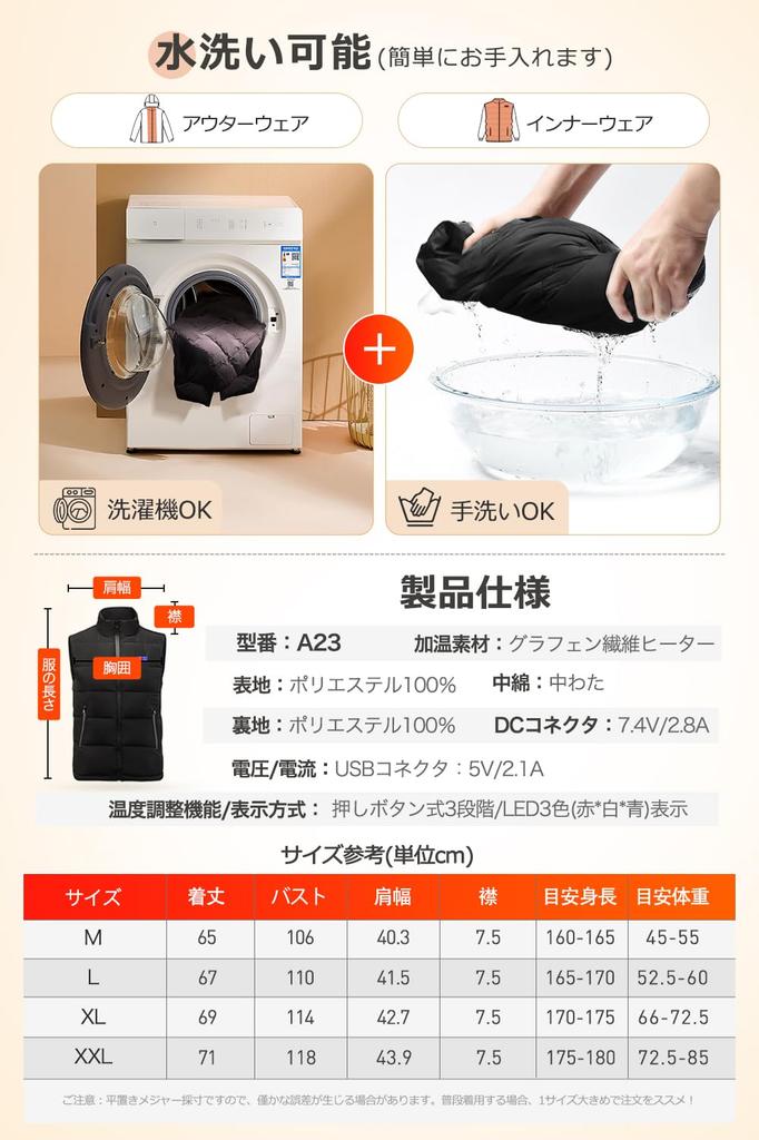 Fomte Electric Heated Vest Heating Front and Back Independent Simultaneous with Large 3 Temperature Power Made In Fully for Men and Heated Cold