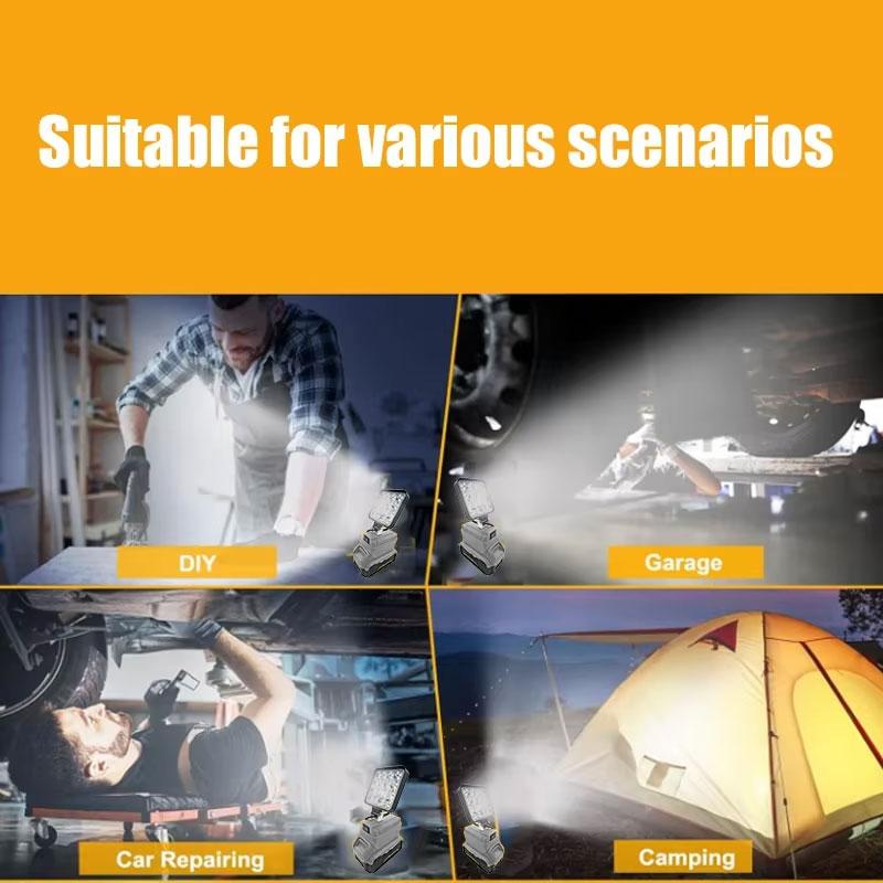 3 Inch LED Work Lights For DeWalt/Milwaukee 18V 20V Lithium Battery Floodlight Camping Lights Night Lighting Tools