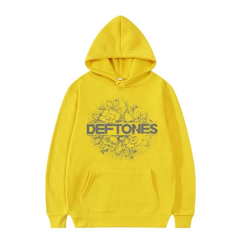 Mote Punk Metal Rock Band Deftones Hettegenser Blomster Burst Print Sweatshirt Unisex kvinner Vintage Casual Pullover Streetwear Par