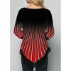 Ny Dam Oregelbunden Fåll Tryckt Casual Rund Hals 3/4 Ärmar Plus Size T-shirt Höst Lös Pullover Blus