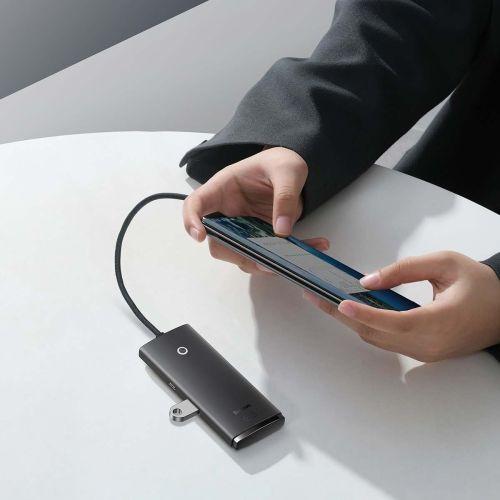 Other Goods Baseus  Baseus Lite Series Hub 4in1 USB-C To 4x USB 3.0 + USB-C, 25cm (Black)