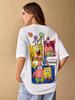 SpongeBob SquarePants Mens Womens Casual Cute Cartoon Letter Graphic Loose Fit White TShirt Unisex Shirt Y2k Clothe
