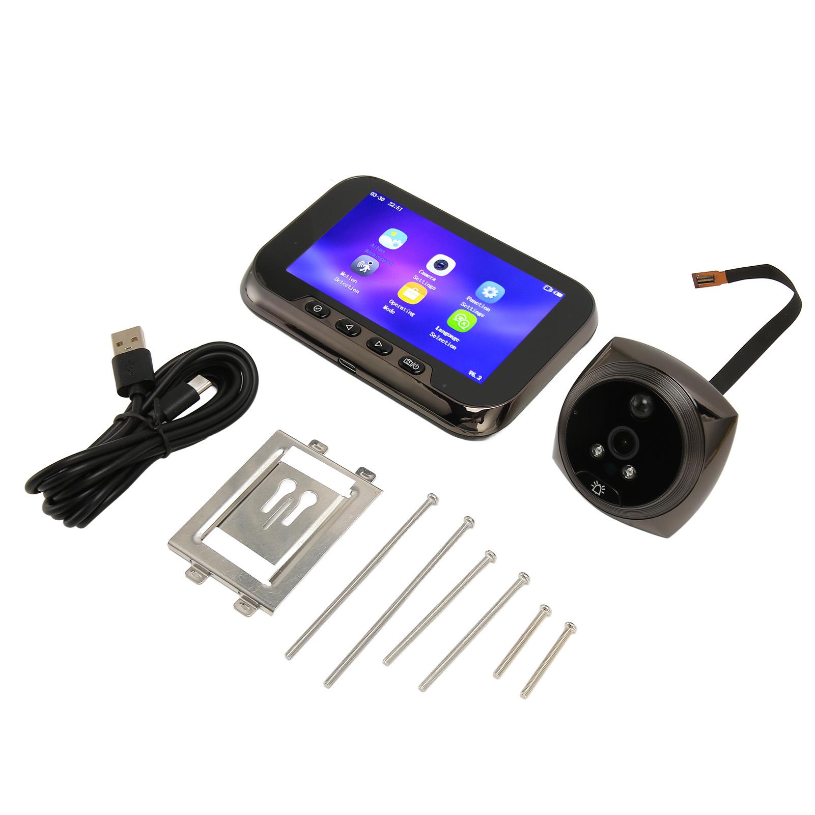 

4.5-дюймовый цифровой дверной глазок 1080P HD цветное ночное видение интеллектуальное обнаружение человека видео чёрный